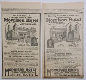 Lot of 3 1927 Chicago MORRISON HOTEL Newspaper ADS ~ WORLD'S LARGEST - Picture 1 of 3
