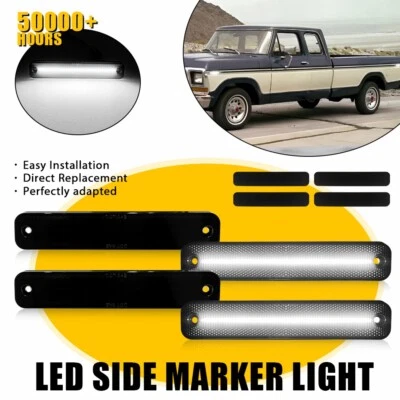 Luz de señalización lateral LED ahumada blanca 4 piezas para Ford F100 F150 F250 F350 P 1973-1979 Foto 1 de 4