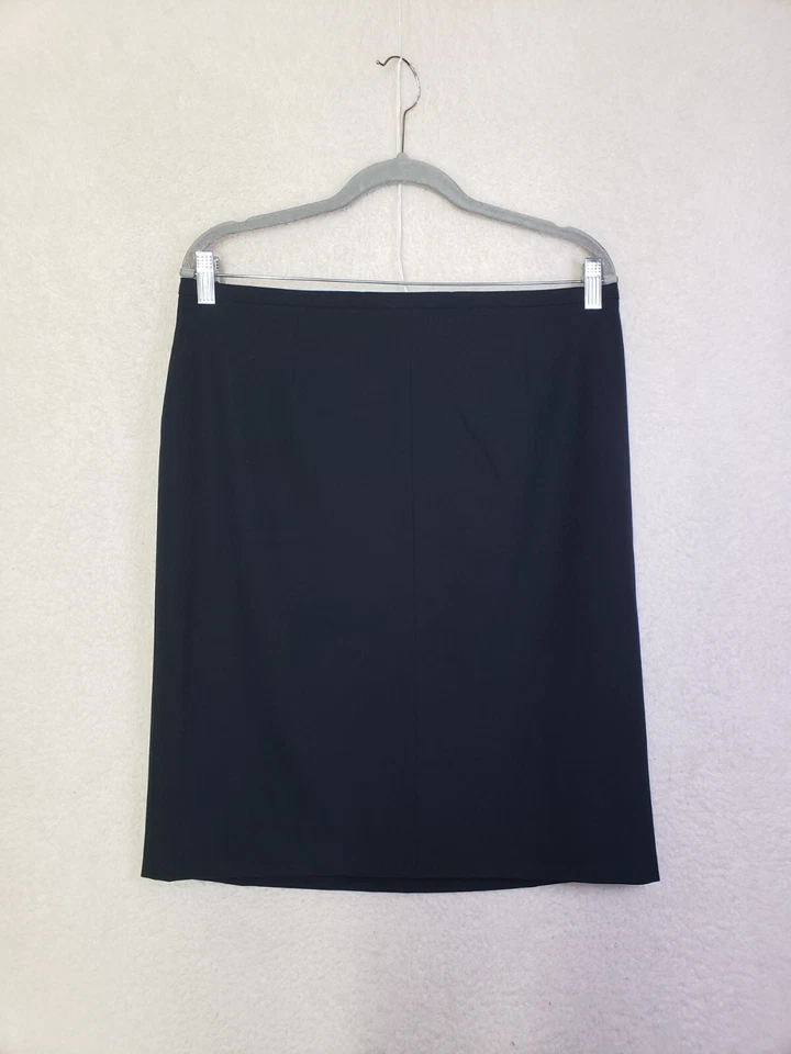 Falda clásica Entier para mujer 14 negra mezcla de lana lápiz recto regular mini Foto 1 de 4