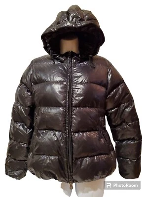 Duvetica 黑色 Pure Goose Down 拉链口袋 Puffer 夹克女式 44 码 US Med — 第 1/4 张图片