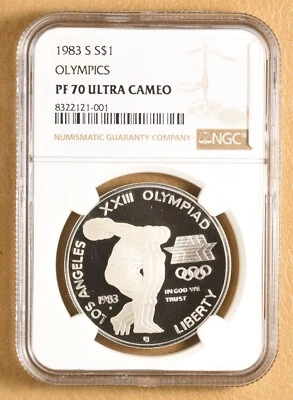 1983 S Olympics Commemorative Silver Dollar NGC PF 70 Ultra Cameo - Image 1 of 2
