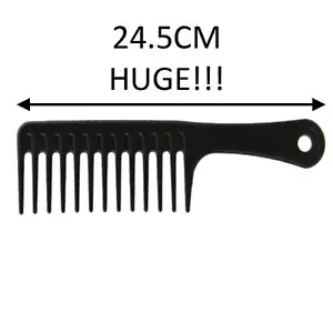 Massiver Jumbo breiter Zahnzerstörer großer riesiger Kammgriff Afro lockige Haarbürste UK - Bild 1 von 7