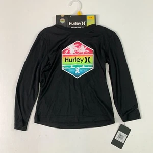 Hurley Girls Youth Shirt 5/6 Swim Stretch UPF Sunshirt Rash Guard Black Size 5/6 - Picture 1 of 7