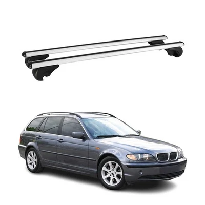 For BMW 325xi 2001-2006 OMAC USA 12059696929M Gray Raised Roof Rails Cross Bars Foto 1 de 4
