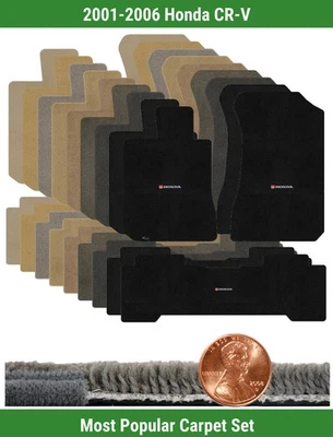 Juego de alfombrillas Ultimat personalizadas para Honda CR-V 2001-2006 con logotipo (3 piezas) #SGR Foto 1 de 4