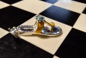 Thomas Sabo Sandale groß gelb blau Blume Sommer Strand silber Anhänger Urlaub  - Bild 1 von 9
