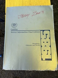 1985 Cadillac Service Information Manual Seville Brougham Eldorado Final Edition - Picture 1 of 3