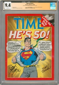 CGC SS JSA 9.4 Time Magazine Superman 50th SIGNED John Byrne & Jerry Ordway Art - Picture 1 of 3