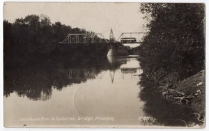 Street Car on Osborne Bridge Assiniboine River WINNIPEG Manitoba 1908 RPPC 801 - Picture 1 of 2