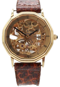 Vintage Gruen GR1721 001-8N34 Skeleton Men's Mechanical Wristwatch w/ Box - Bild 1 von 5