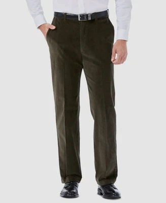 Haggar мужчин зеленый вельвет классический крой эластичной платье брюки размер 32 Вт x 32 L - Изображение 1 из 2