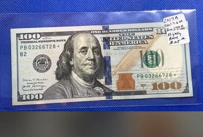 2017 A 100 Dollar Star Note Crisp Pb Block B2 - Image 1 of 2
