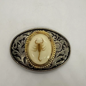 Echte Skorpion Gürtelschnalle eingefasst in Resin Cowboy Gürtelschnalle Western USA - Bild 1 von 13