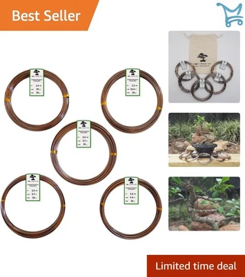 Alambre de entrenamiento de bonsái de aluminio anodizado juego de inicio de 5 tamaños bolsa de 147 pies Foto 1 de 4