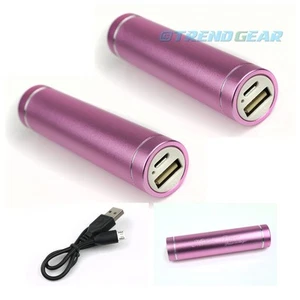 2X 2600MAH PORTABLE POWER BANK BATTERY CHARGER MICRO USB PINK NEXUS 4 OPTIMUS G - Photo 1 sur 1