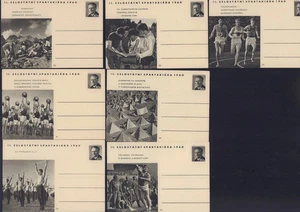 CARTOLINA CECOSLOVACCHIA 1960 X 7 SPORT GIOVANI SCOUT CANCELLERIA MINT MNH - Foto 1 di 1
