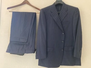 Corneliani 42R Blazer Navy Dual Vent Super 120S Merino Wools Pants Made In Italy - Picture 1 of 19