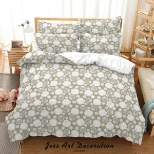 3D Seashell Scallop Pattern Grey Quilt Cover Set Bedding Sets Pillowcases 64 - Picture 1 of 7