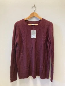 G. H. Bass Cable Knit Sweater NWT Womens XL Maroon Crewneck AU50 - Picture 1 of 5