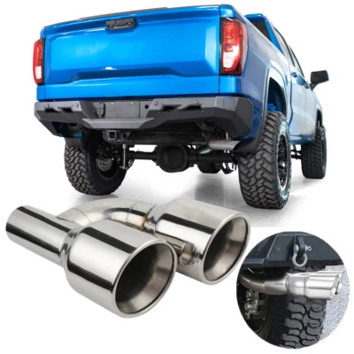 Tubo de escape de coche 2,5" en 4,0" salida doble pared inclinada corte para GMC Canyon Sierra Foto 1 de 4
