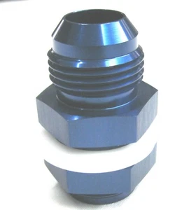 08 AN BOLT IN FUEL CELL BUNG with Washers Show Polished Blue Anodized Aluminum - Picture 1 of 1