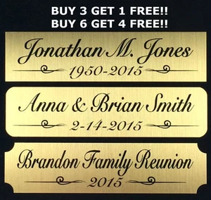1x4 Custom Engraved Sublimation Aluminum Plate Picture Plaque Name Tag Trophy - Picture 1 of 2