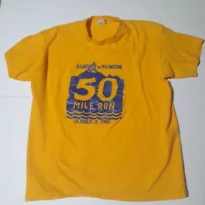 Vintage 1981 Beartooth to Yellowstone 50 Mile Run T-Shirt Men's Size L Montana - Picture 1 of 6