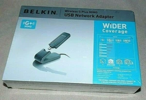Belkin Wireless G PLUS MIMO USB Network Adapter F5D9050 Win 2000/XP NIB - Picture 1 of 6