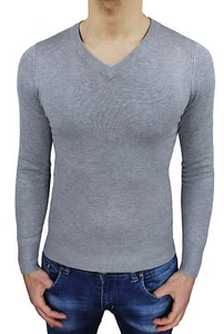 HERREN PULLOVER PULLOVER CASUAL GRAU SLIM FIT PULLOVER GOLFINO S M L XL XXL 3XL - Bild 1 von 3