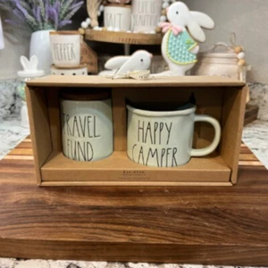Rae Dunn TRAVEL FUNDS and Happy Camper Mug and Jar Set - Picture 1 of 4