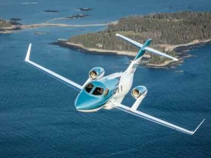 HondaJet Elite Airplane Desk Wood Model Small New - Picture 1 of 3