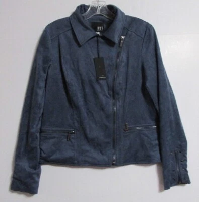 Women's Kut From The Kloth Faux Suede Eveline Jacket Slate Blue Size Medium - Image 1 of 4