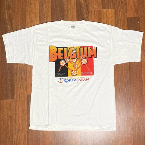 Vintage 2002 FIFA World Cup Belgium Tshirt Adult 2XL Soccer Cover