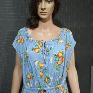 TORRID Maxi Light Blue Floral Print Textured Woven Dress size 2 NWT - Picture 1 of 7