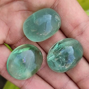192 Carat Authentic Natural Fluorite Rare Green Gemstone 3Pcs Lot - Picture 1 of 5