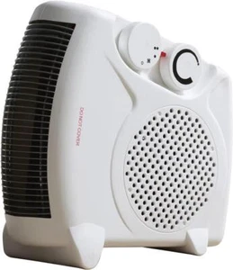 Daewoo Fan Heater Portable Flat Upright 2 Heat Settings 2000W With Thermost - Picture 1 of 6