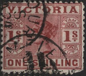 Victoria 1890 #176 1sh deep claret Queen Victoria used