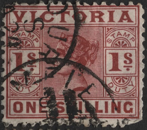 Victoria 1890 #176 1sh deep claret Queen Victoria used Cover