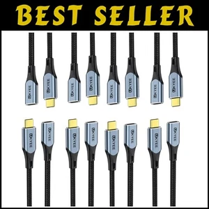 3.3Ft Nylon Braided USB C Extension Cable 10-Pack for Fast Charging & Gaming - Picture 1 of 8