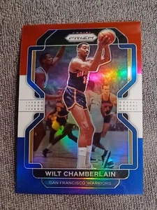 2021-22 Panini Prizm Red White Blue Wilt Chamberlain #260 RWB Holo ๐ฅ๐๐ Warp๐ - Picture 1 of 4