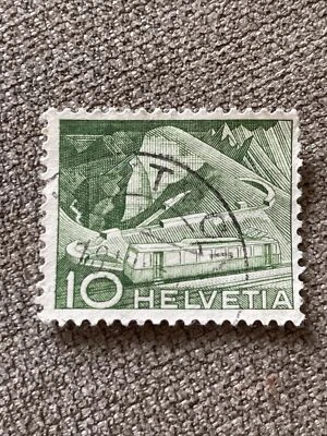 Suiza Helvetia 10 sellos postales tecnología y paisaje 1949 TKS99* Foto 1 de 2