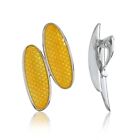 David Andersen Vintage Mid Century Yellow Guilloche Enamel Earrings Se-2957