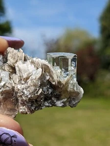Natural Raw Aquamarine With Mica Specimen Pakistan 28g - Picture 1 of 8