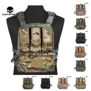 Emerson Tactical MOLLE Pack Assault Vest Back Panel Plate Carrier Bag +Mag Pouch - Picture 1 of 16