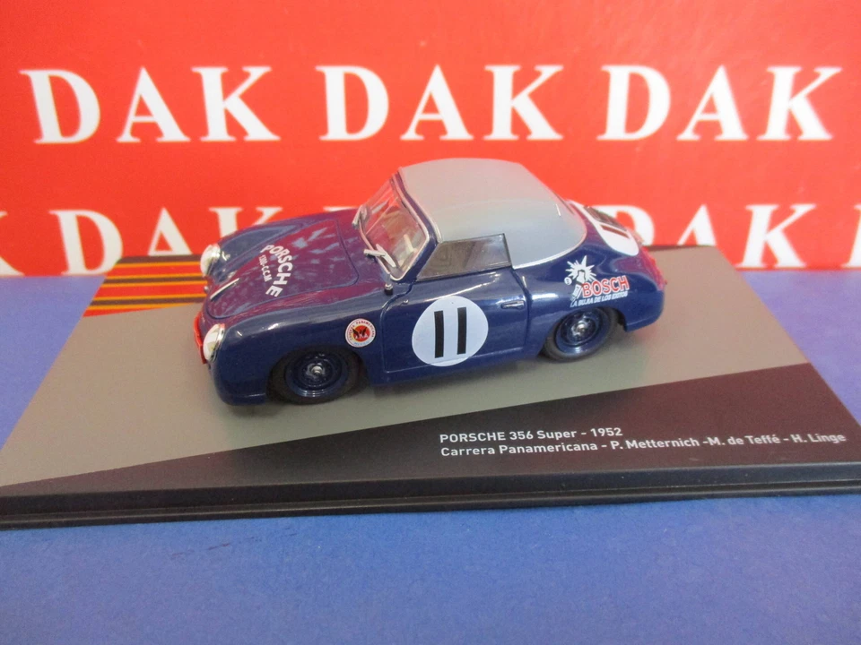 Die cast 1/43 Modellino Auto Porsche 356 Super Carrera Panamericana 1952 H.Linge - Immagine 1 di 4