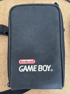 Official Nintendo Original Gameboy Black Vintage Carrying Case Bag w/ Strap Zips - Изображение 1 из 3
