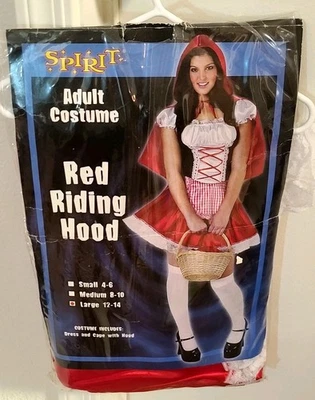 Spirit Halloween Little Red Riding Hood Adult Halloween Costume Size L 12/14 - Image 1 of 4