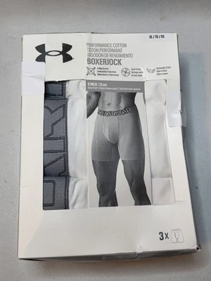 Boxer de algodón Under Armour UA Performance - Paquete sólido de 6 pulgadas 3 blanco extra grande XL Foto 1 de 4
