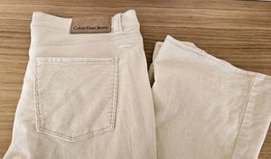 CALVIN KLEIN JEANS pantalone donna velluto a coste panna bootcut W33 L32 elasticizzato - Foto 1 di 16