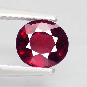 1.79 Ct Magnificent Oval (7 x 6) Natural Tanzania Reddish Pink Rhodolite Garnet - Picture 1 of 7